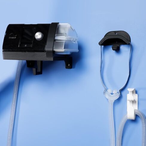 Upgraded CPAP Wall Mount Shelf Kit for AirSense 10 with Mask Hook & Hose Hanger & Bottom Hooks, Save Space, Avoids Hose Tangle, Easy Installation Black in Kuwait