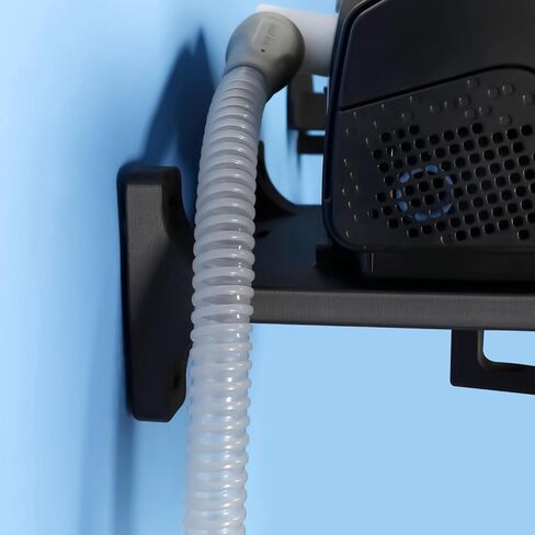 Upgraded CPAP Wall Mount Shelf Kit for AirSense 10 with Mask Hook & Hose Hanger & Bottom Hooks, Save Space, Avoids Hose Tangle, Easy Installation Black in Kuwait