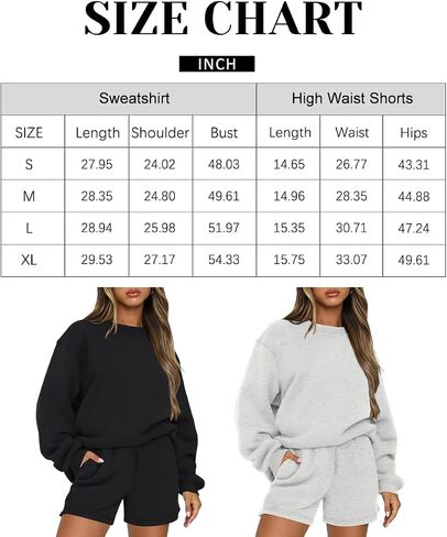 AUTOMET Womens Two Piece Outfits 2 Piece Lounge Matching Sets Fleece Sweatsuit Sweat Shorts Fashion Fall Clothes Sweatshirt in Saudi Arabia