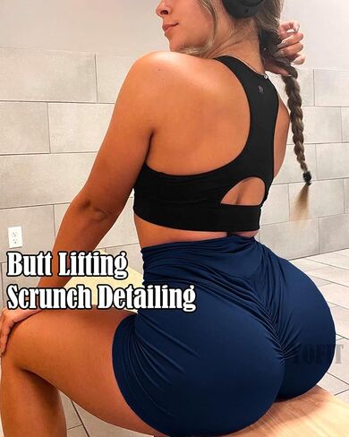 Scrunch Butt Lifting Shorts for Women Gym Workout Spandex Booty Shorts Yoga Pole Dance Fitness in Kuwait