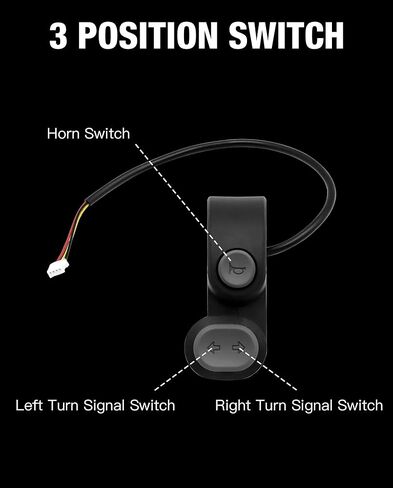 مفتاح إشارة الانعطاف لقرن السكوتر متوافق مع Ninebot بواسطة Segway F2 Pro Kickscooter Horn Switch Turn Signal Switch استبدال الملحقات الأصلية in Kuwait