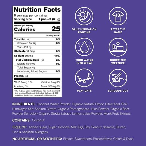 Cure Hydration - Kids Electrolyte Drink Mix | Plant-Based Pediatrician Formulated Rehydration | No Added Sugar, Non-GMO, Gluten-Free, No Artificial Flavors, FSA-HSA | Box of 6 Packets - Pink Lemonade in Saudi Arabia