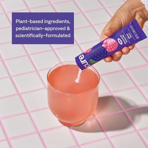 Cure Hydration - Kids Electrolyte Drink Mix | Plant-Based Pediatrician Formulated Rehydration | No Added Sugar, Non-GMO, Gluten-Free, No Artificial Flavors, FSA-HSA | Box of 6 Packets - Pink Lemonade in Saudi Arabia