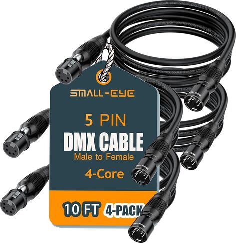كبلات صغيرة العين DMX 10 قدم 4-5 دبوس من الذكور إلى الإناث ، 4-core مسافة الإضاءة DMX512 كابل (10 ') in Kuwait