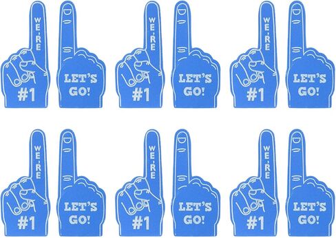 Patikil Mini Foam Fingers 5.1 Inch ، 48 Pack نحن #1 ، دعنا نذهب! إصبع الرغوة المشجعين لأحداث أحداث الأحداث الرياضية ، الحفلات الحفلات ، الأزرق in Kuwait