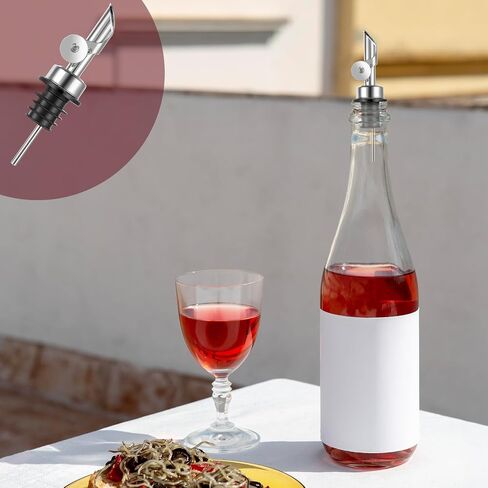 4 قطع من أدوات سكب الزجاجات للكحول، موزع زيت الزيتون من الفولاذ المقاوم للصدأ، فوهة صب الزجاجة مع فرشاة، فوهة صب المشروبات الكحولية المرجحة لزجاجات المشروبات الكحولية، وزجاجات الزيت، والخل، والشراب وغيرها من الزجاجات السائلة in Saudi Arabia