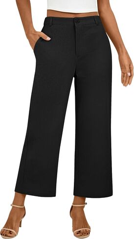 Neer Women's Cotton Linen Palazzo Pants, Casual Wide Leg Lounge Pants Summer High Waisted Flowy Trousers with Pockets in Saudi Arabia