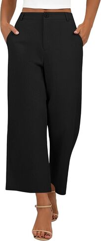 Neer Women's Cotton Linen Palazzo Pants, Casual Wide Leg Lounge Pants Summer High Waisted Flowy Trousers with Pockets in Saudi Arabia