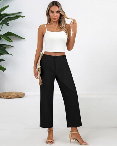 Neer Women's Cotton Linen Palazzo Pants, Casual Wide Leg Lounge Pants Summer High Waisted Flowy Trousers with Pockets in Saudi Arabia