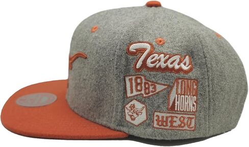 Mitchell & Ness Texas Longhorns New Melton Patch Gray Orange Era Snapback Hat Cap in Saudi Arabia