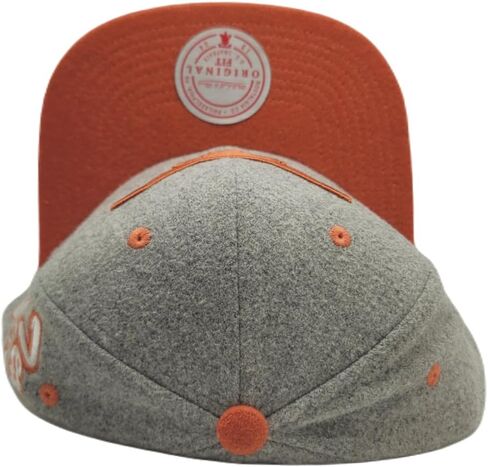 Mitchell & Ness Texas Longhorns New Melton Patch Gray Orange Era Snapback Hat Cap in Saudi Arabia