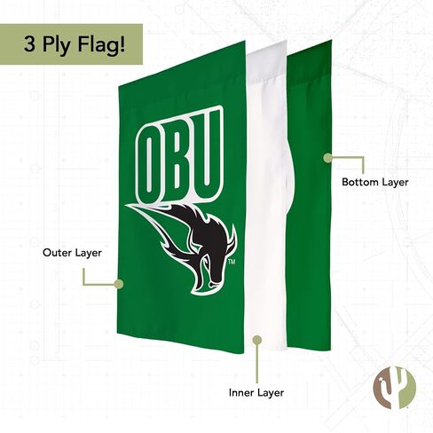 Desert Cactus Oklahoma Baptist University OBU Garden Flag – 19 x 12 inch Oklahoma Baptist Bison Banner, For Outdoor Display and Events (Design 1) in Saudi Arabia