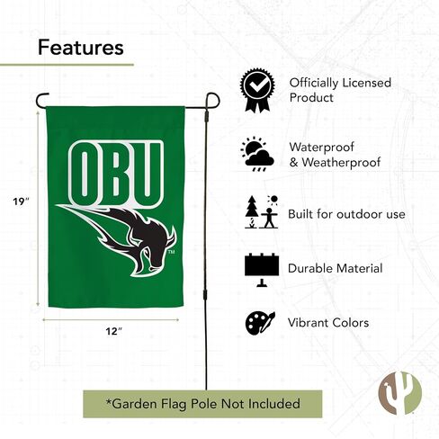 Desert Cactus Oklahoma Baptist University OBU Garden Flag – 19 x 12 inch Oklahoma Baptist Bison Banner, For Outdoor Display and Events (Design 1) in Saudi Arabia