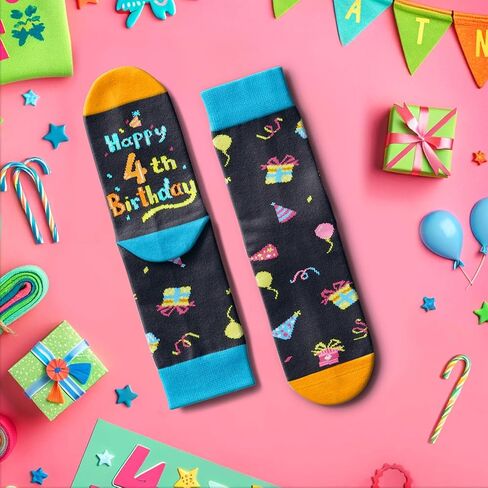 HAPPYPOP 7th Birthday Gifts Socks Ideas - Seven Year Old Gifts for Kids in Birthday Gift Box, Presents for 7 Year Olds with Greeting Card, Gifts for Boys Girls Age 7 in Saudi Arabia
