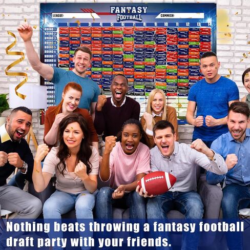 Fantasy Football Draft Board 2024-2025 Kit – Extra Large Set with 453 Player Labels – XL Football Draft Board with 14 Teams, 20 Rounds in Saudi Arabia