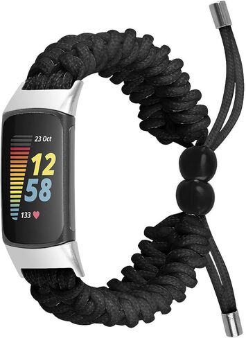 سوار Chofit قابل للتعديل متوافق مع Fitbit Charge 5، حزام سوار من النايلون المظلي الناعم القابل للتمدد وأساور معصم قابلة للتعديل وإكسسوارات بديلة لـ Fitbit Charge 5 للنساء in Saudi Arabia