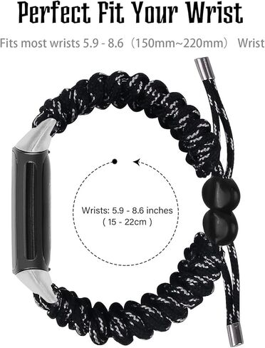 سوار Chofit قابل للتعديل متوافق مع Fitbit Charge 5، حزام سوار من النايلون المظلي الناعم القابل للتمدد وأساور معصم قابلة للتعديل وإكسسوارات بديلة لـ Fitbit Charge 5 للنساء in Saudi Arabia