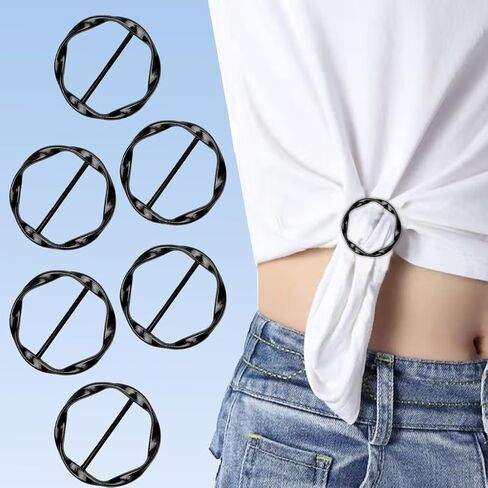 18Pcs Shirt Ties Clips for Women Silk Scarf Ring Clip T-Shirt Buckle Ring Clip Metal Round Circle Clip Clothes Clip Rings Buckle Clip for Hat, Belt,Scarves,T-Shirt in Saudi Arabia
