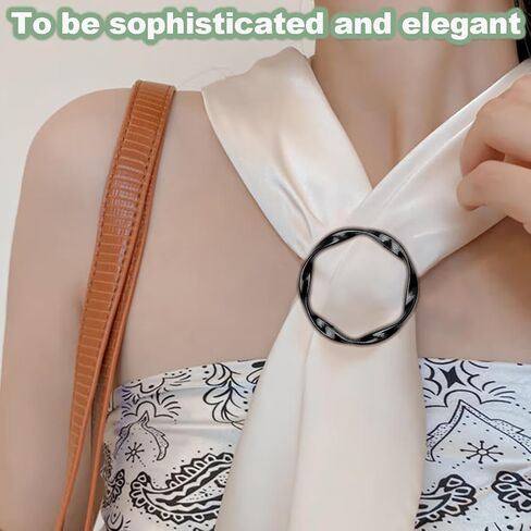 18Pcs Shirt Ties Clips for Women Silk Scarf Ring Clip T-Shirt Buckle Ring Clip Metal Round Circle Clip Clothes Clip Rings Buckle Clip for Hat, Belt,Scarves,T-Shirt in Saudi Arabia