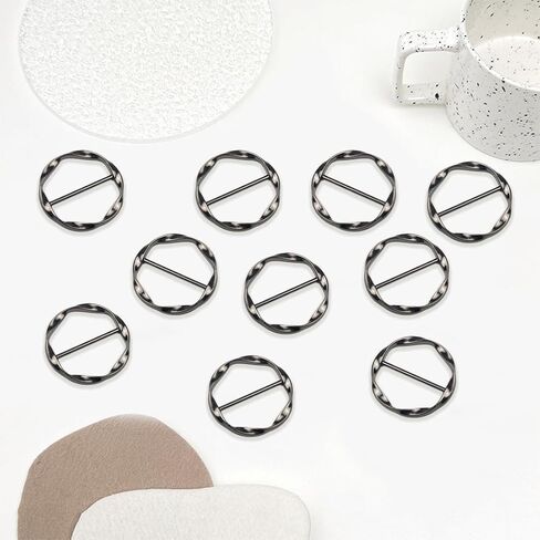 18Pcs Shirt Ties Clips for Women Silk Scarf Ring Clip T-Shirt Buckle Ring Clip Metal Round Circle Clip Clothes Clip Rings Buckle Clip for Hat, Belt,Scarves,T-Shirt in Saudi Arabia
