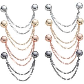 Magnetic Jersey Sleeve Bands Metal Strong Sleeve Holders with Magnets Button Chain Scraf Magnets Pins Women Clothes Magnetic for Long Pants Sleeve 4 CPS