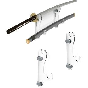 Sword Stand Sword Hook wo-Layer Wall-Mounted Samurai Sword Stand Display Stand Sword Stand Sword Holder Support All Swords (Transparent)