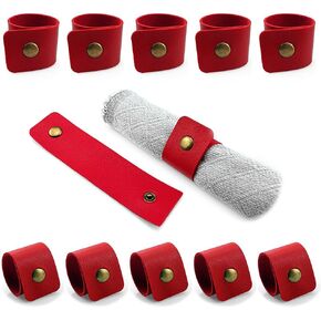 Red Napkin Rings of 12 Leather Napkin Rings Rustic Napkin Rings for Dinner Table Decor
