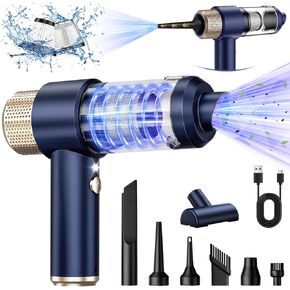 Handheld Vacuum Cordless, Handheld Car Vacuum Cleaner, 15000PA Car Vacuum Portable Cordless, 4 in 1 Air Duster and Vacuum Cleaner with LED Light,120W High Power Hand Held Vacuum for Car, Home, Pet