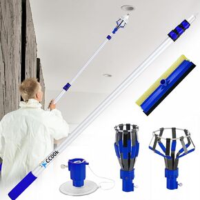 Telescoping Light Bulb Changer with Baskets, Suction Cup, and 2-in-1 Window Cleaner - 4-13FT Extension Pole for High Ceilings and Recessed Lights - Versatile Household and Outdoor Bulb Removal Tool