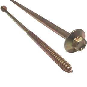 BRAUNY BOY - #12 x 14"- Extra Long Structural Lag Heavy Duty Construction Wood Screw – Yellow Zinc Corrosion Resistant Coating Exterior Timber, Landscape - Easy HEX HEAD DRIVE – Flange Head 14 in (20)