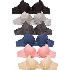 DailyWear Womens Plain Lace Bras (Pack of 6) - Various Styles (4208P1, 34A)