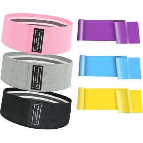 6 Pcs Resistance Bands Set - Professional Loop Bands and Stretch Bands for Workout, Physical Therapy, Yoga & Pilates, Color-Coded Resistance Levels for All Fitness Levels