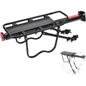 110lb Capacity Adjustable Rear Bike Rack - Bike Cargo Rack Bicycle Rack for Adult Back of Bike Carrier