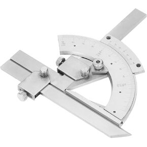 Vernier Bevel Protractor, 0?320° Universal Stainless Steel and Carbon Steel Fine Tuning Angle Finder Woodworking Measuring Ruler, with Storage Box(High carbon steel ordinary type)