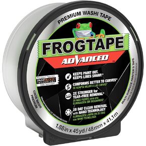 FrogTape Advanced Painters Tape, 2 Inch Wide (1.88-Inch x 45-Yard) Multi-Surface Tape with PAINTBLOCK, Conforms Around Curves & Contours, Tear-Free Removability, 1 Roll, Green