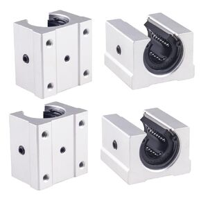 4PCS SBR20UU Linear Bearings Aluminum Slide Block 20mm Open Linear Ball Slide Units for 20mm Linear Guide Rail SBR20