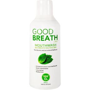 Goodbreath Mouthwash - Mint Mouth Rinse for Chronic Halitosis - New Ozone Technology Oral Rinse - Halitosis Treatment & Bad Breath Neutralizer - Mouthwash for Gum Diseases - Alcohol-Free | 16 Oz