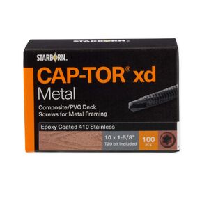 Starborn Cap | TOR xd #10 x 1-5/8" - Dark Slate Trim Head Deck Screws - Durable Stainless Steel Screws for Metal Framing, Rust-Resistant Stainless Deck Screws for Outdoor & Home Improvements (100pcs.)