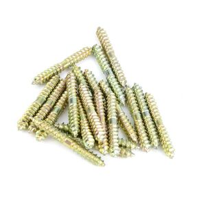20PCS M5 40MM Dowel Screws, Double Ended Screws, Double Sided Screw, Double Ended Dowel Screw Double Ended Threaded, Woodworking Furniture Connector Double Ended Screw