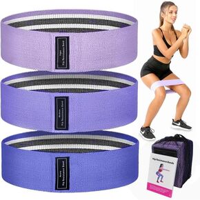 Fabric Resistance Bands Set of 3 Workout Bands, for Strength Training, Physical Therapy, Exercise, Pilates, Home Gym Equipment
