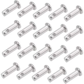 uxcell Single Hole Clevis Pins - 4mm X 12mm Flat Head 304 Stainless Steel Link Hinge Pin 20Pcs