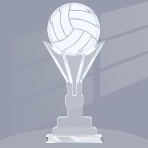 1 Pcs Acrylic Volleyball Trophy Volleyball Gifts Volleyball Award Game Prize Keepsake Acrylic Volleyball Coach Gift for Club Member Team Athlete Volleyball Lover Gift Party Favors