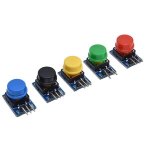 Push Button Switch Board, 3 Pin Button Module, Large Electronic Building Blocks Push Button Switch Board, Five Color Set, Modules