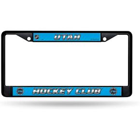 Rico Industries NHL Hockey Utah Hockey Club Standard Black Chrome Frame with Decal Inserts 12" x 6" Car/Truck Auto Accessory