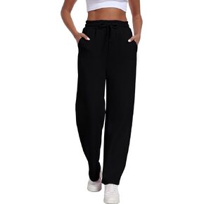 Women's Straight Leg Sweatpants High Waist Baggy Sweat Pants Casual Workout Pants Soft Lounge Pants with Pockets