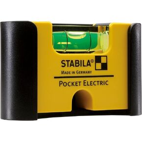 Stabila 18115/4 "Type Pocket Electric" Spirit Level With 7 cm Belt Clip - Yellow/Black