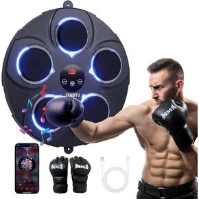 Musical Boxing Machine, Rechargeable Bluetooth Boxing Equipment Punching Bag, Intelligent Boxing Target, for Men Women Boxing Training, Vent Emotions, with Boxing Glove