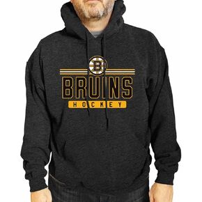 Wright & Ditson NHL Adult Heather Charcoal True Fan Hooded Sweatshirt Unisex - Unisex Cotton Poly Blend - Ultimate Comfort