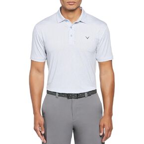 Callaway Men's Performance Short Sleeve Golf Polo (X-Large, White Chambray)
