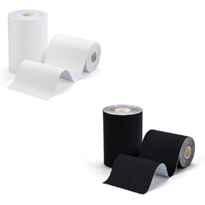2 Roll Football Turf Tape for Turf Burn - 4 Inches Wide Kinesiology Tape Uncut Design for Arm, Knee, Shoulder, Ankle, and Back - Black Athletic Sports Tape - 4 in x 16.4 Ft for Each Roll